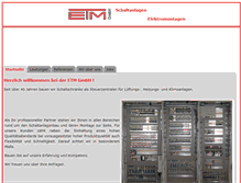 Tablet Screenshot of etm-schaltanlagen.de